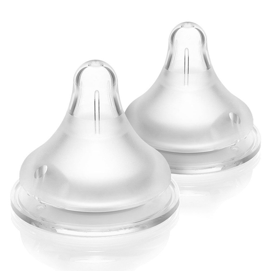 Lansinoh NaturalWave Trinksauger 2er Pack aus Silikon in Größe L, BPA-frei, transparent - Bild 1