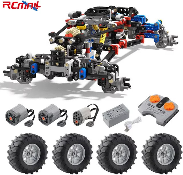 RCmall 4WD Kletterauto Offroad-Vorderradaufhängungssystem MOC Bausteine Teile-Set - Bild 1