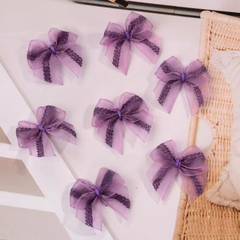 30 Stück Mini Schleifen aus Mesh und Satin in Multicolor für DIY Handwerk und Nagel Maniküre Dekoration - Bild 1