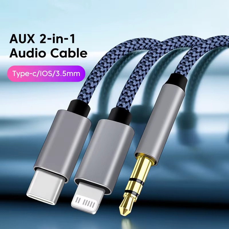 Olaf 2-in-1 Aux-Audiokabel USB-C und Lightning auf 3,5-mm-Klinke Konverter für iOS und Android Geräte - Bild 2