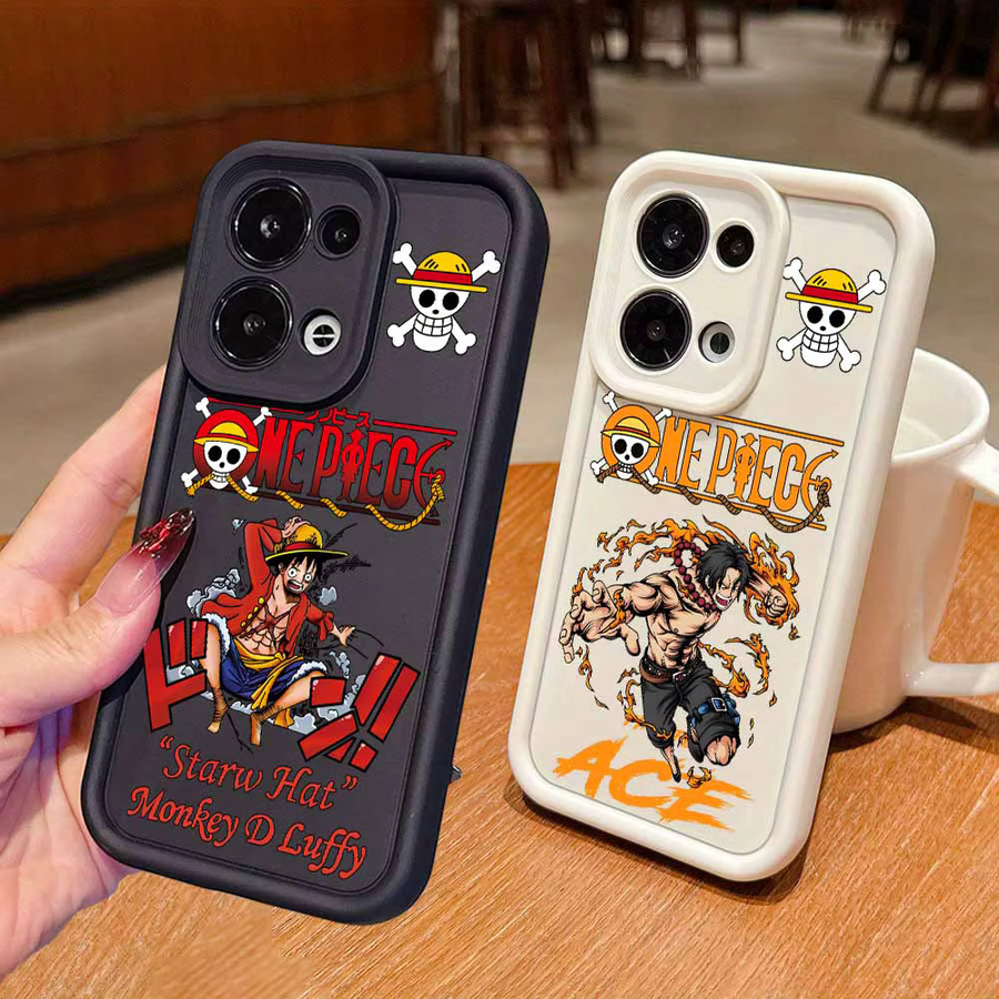 One Piece Anime Handyhülle für Xiaomi und POCO mit Augen-Design und Umhängekordel in Schwarz - Bild 1