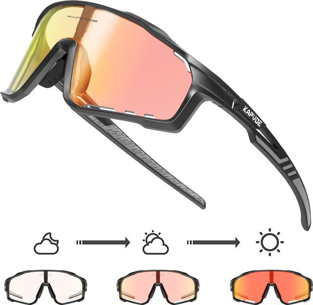 Kapvoe Sonnenbrille, Sportsonnenbrille, rot, Vollrand, Wrap, Unisex, Kunststoff - Bild 1
