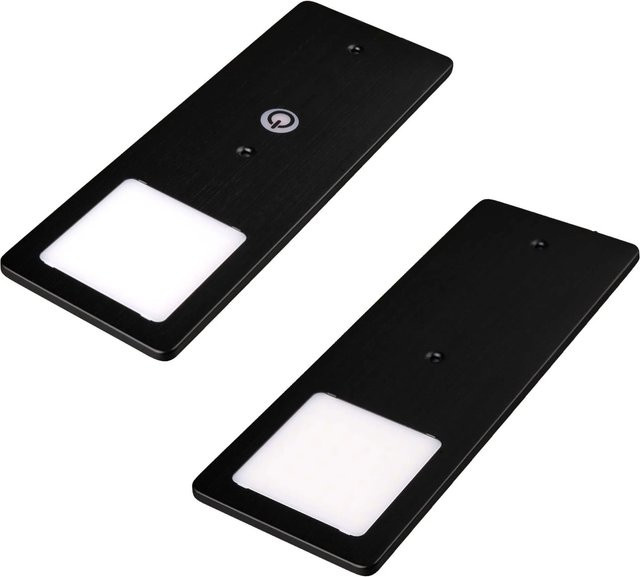 kalb TooFlat LED Unterbauleuchten 2er Set Schwarz mit Touchdimmfunktion Neutralweiß aus Aluminium - Bild 1