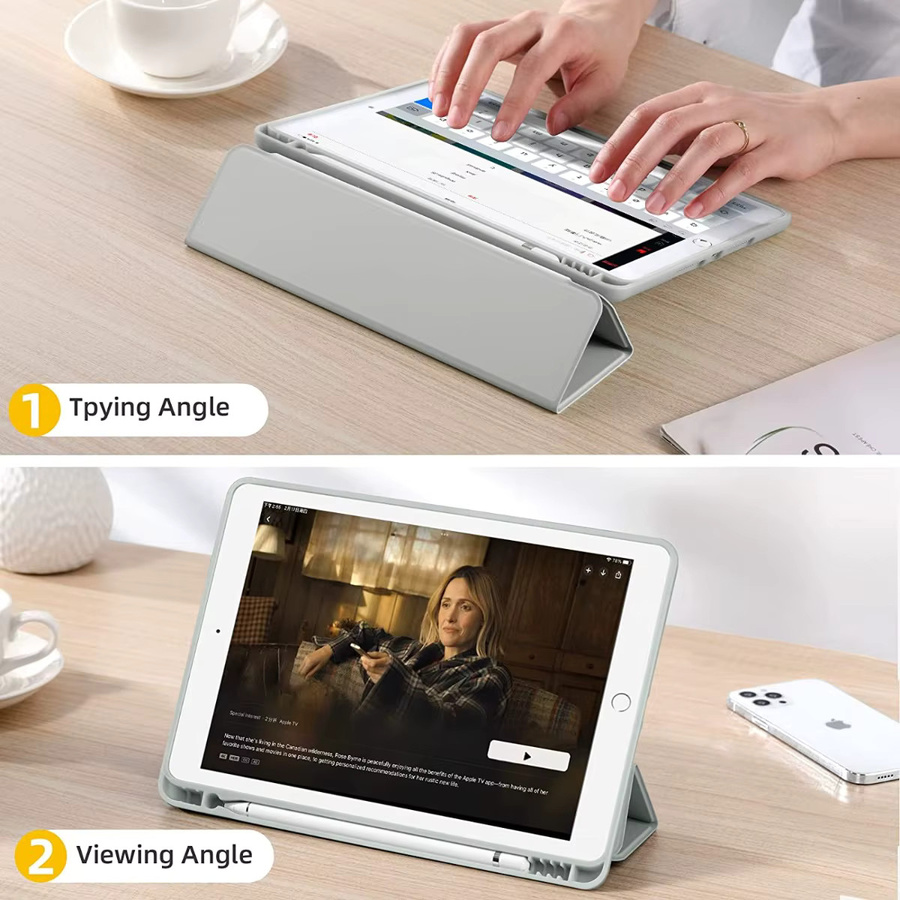 Magnetische Schutzhülle für iPad und iPad Pro mit Stifthalter von Cnaouey in Blau - Bild 2