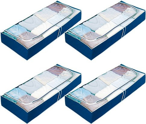 WENKO Unterbettkommode in Blau, B/H/T: 105 x 15 x 45 cm - Bild 1