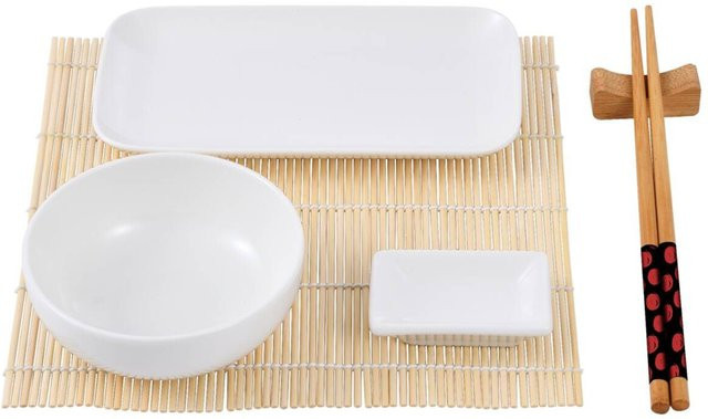Bergner Sushiset Foodies Collection aus weißem Porzellan und Bambus - Bild 1