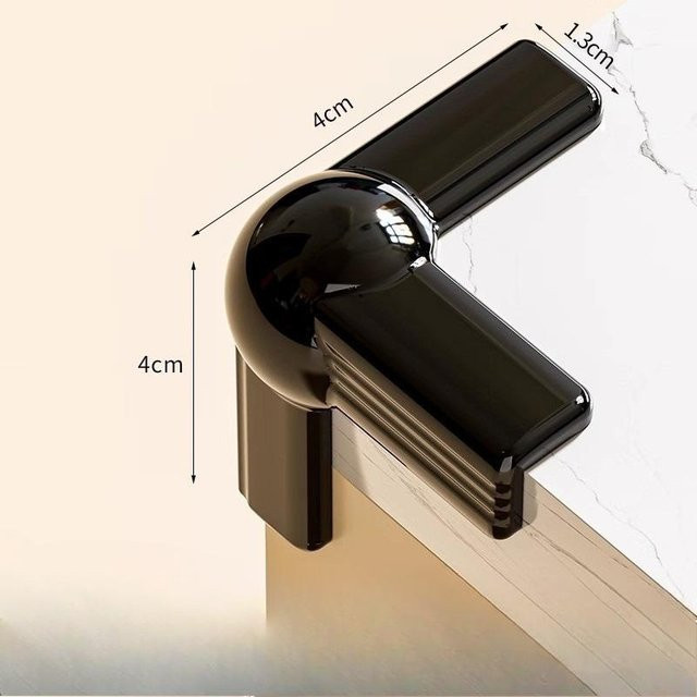Everyday Home Silikon Kantenabdeckung T-Form als Anti-Kollisions-Schutz für Kinder und Babys, 4er Pack, Schwarz - Bild 1