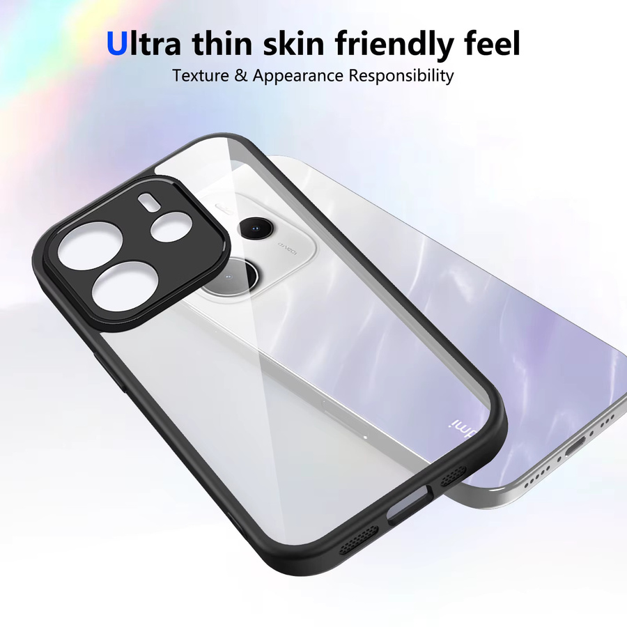 Xiaomi Redmi Note 14 4G / 5G Handyhülle aus Silikon mit Luftpolster und matter Rückseite in Transparent oder Purple - Bild 2