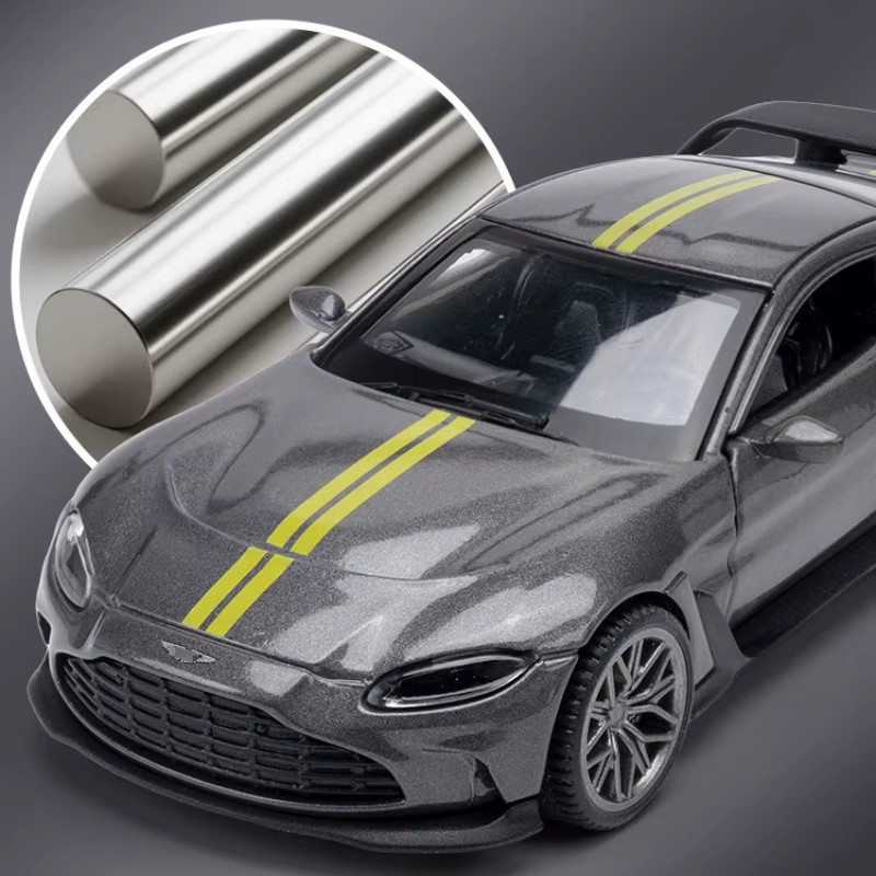 V12 Vantage Sportwagen-Modell, 1:43, Metall, Grau, Spielzeugfahrzeug - Bild 1