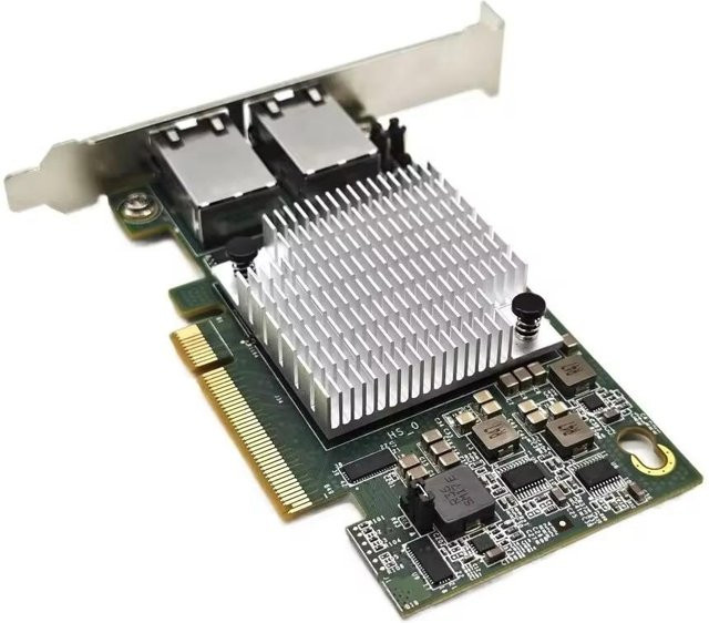 Intel X540-T2 10Gbps Ethernet Netzwerkkarte mit Dual Kupfer RJ45 Ports, PCIe x8 Schnittstelle, Silber - Bild 1
