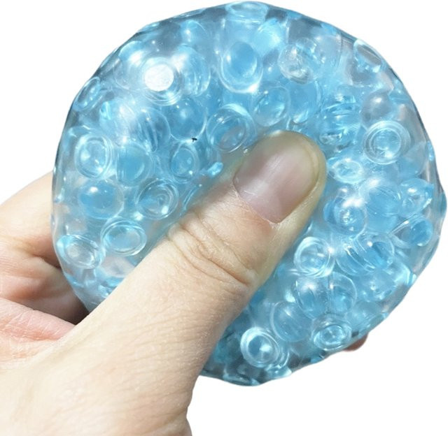 Datgo Quetschbarer Sensorik-Ball, Transparente Perlen, blau - Bild 1