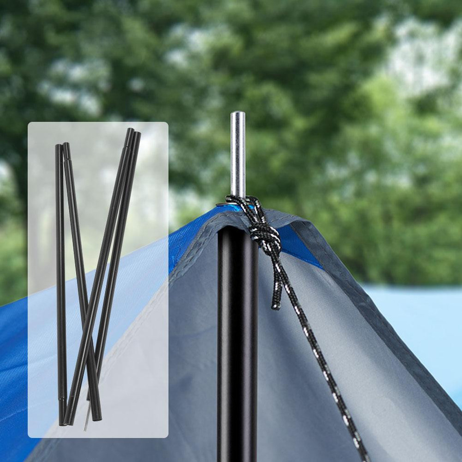 Shoemst Eisen Zeltstange und Eckverbindung für Outdoor Shelter und Baldachin, Schwarz, Höhe: 200 cm - Bild 3