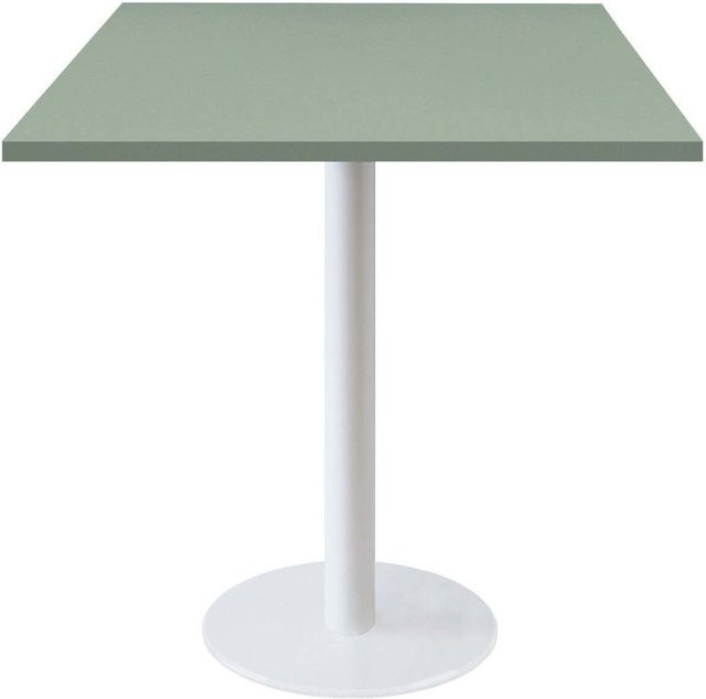 RestooTab Tisch Rome quadratisch in Weiß und Hellgrün B/T/H: 70 x 70 x 75 cm - Bild 1
