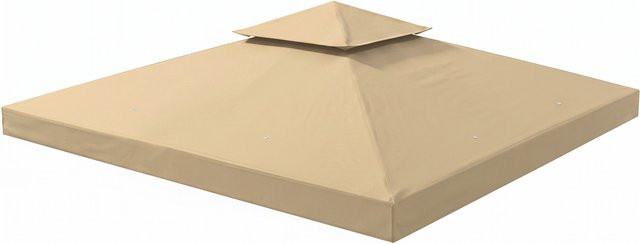 Outsunny Ersatzdach für Pavillon in Beige, wasserdichtes Doppeldach mit Ablauflöchern, Ersatzbezug für Gartenzelt, B x B: 300 x 300 cm - Bild 1
