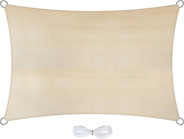 Jardinion Sonnensegel rechteckig aus HDPE in Beige, B x B x H: 200 x 300 cm - Bild 1