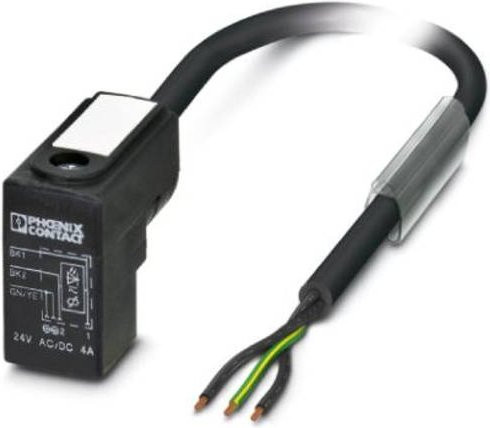 Phoenix Contact Ventilstecker mit angespritzter Leitung SAC-3P-3,0-PUR/C-1L-V Schwarz - Bild 1