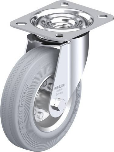 Blickle Lenkrolle LE-VE 125R-SG in Silber/Grau mit 125 mm Rad-Durchmesser und 100 kg Tragfähigkeit - Bild 1