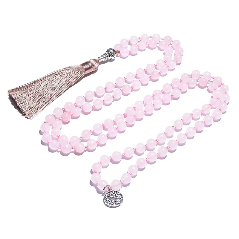 Schmuck-Set Halskette und Armband, Rose Quartz, Damen - Bild 2