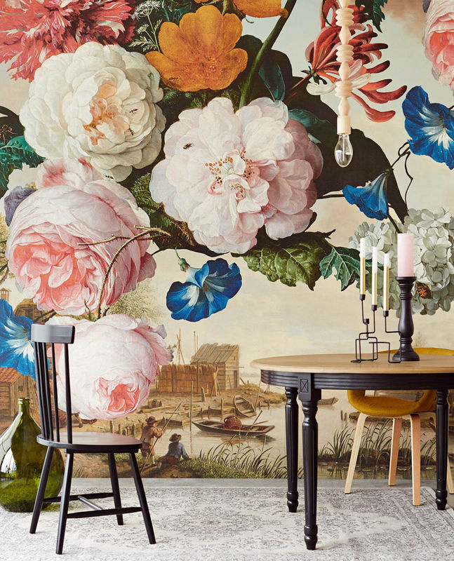 Eijffinger Wallpaper Dutch Masters Tapete mit Blumenmuster in Mehrfarbig Ocker und Rot/Rosa aus Vlies und Vinyl - Bild 2
