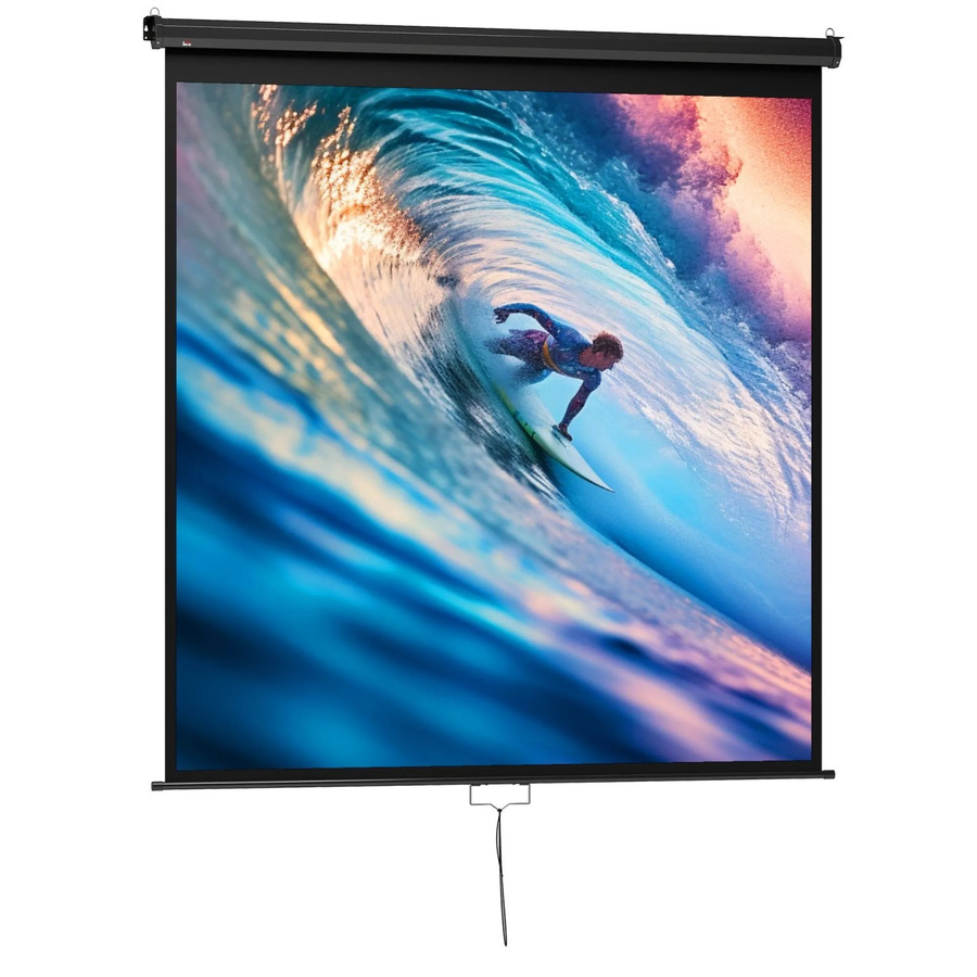HOMCOM Projektionsleinwand aus Kunststoff und Metall in Schwarz, B: 189 cm, T: 7 cm, H: 182 cm - Bild 2