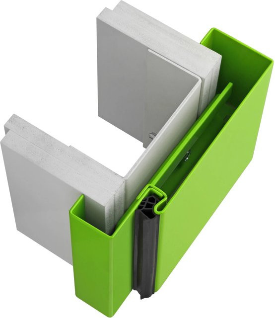 Hörmann Stahlumfassungszarge für Ständerwerk in Grau und Grün, B: 100 cm, H: 200 cm, für DIN Links und Rechts - Bild 1