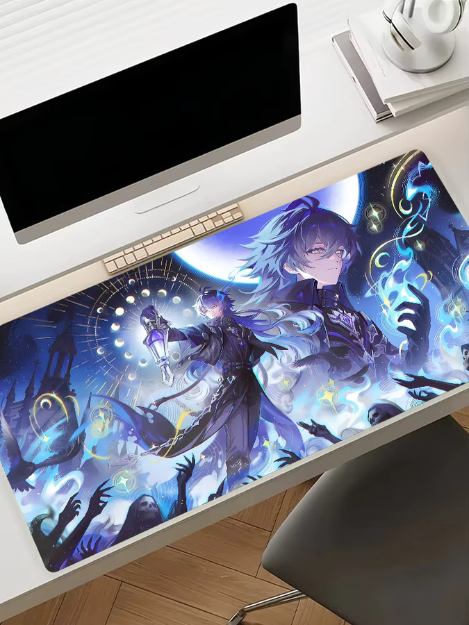 Genshin Impact Flins Gaming Mauspad in Multicolour, rutschfeste Schreibtischunterlage aus Gummi für PC und Laptop - Bild 7