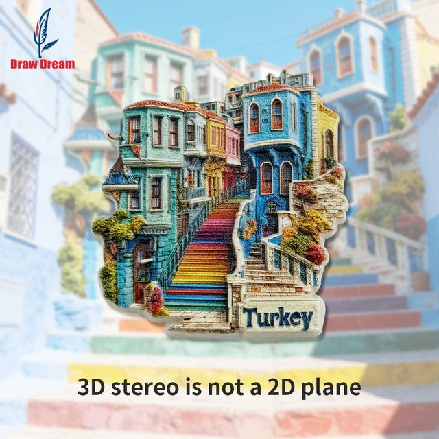 Kreativer 3D-Kühlschrankmagnet Türkische Straßenszene als Reise-Souvenir in Multicolour - Bild 1