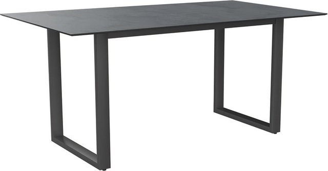 Stern Kufentisch Silverstar 2.0 aus Aluminium in Graphit mit Tischplatte in Zement-Dekor, B/T: 160 x 90 cm - Bild 1