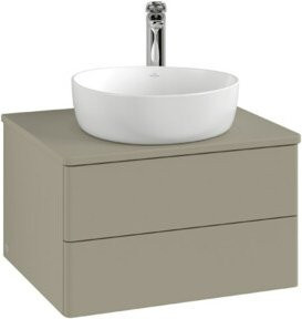 V&B Waschtischunterschrank Antao mit Frontstruktur und Beleuchtung, Grau lackiert, B/T/H: 60 x 36 x 50 cm - Bild 1