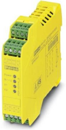 Phoenix Contact Sicherheitsrelais PSR-SCP-24UC/ESA4/3X1/1X2/B in Gelb, Betriebsspannung 24 V/DC und 24 V/AC, 3 Schließer, B/H/T: 22,5 x 99 x 114,5 mm - Bild 1