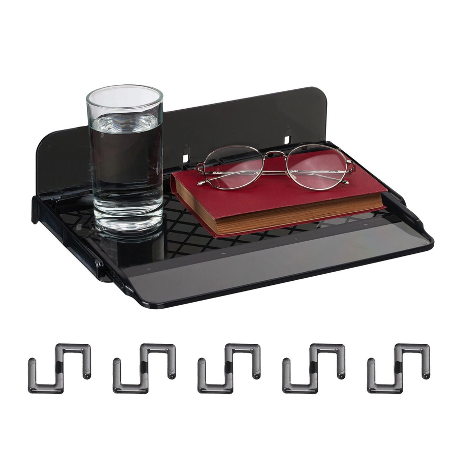Ausziehbarer Relaxdays Betttisch aus Kunststoff in Schwarz, B/T/H: 30 x 8,5 x 15,5 cm - Bild 2
