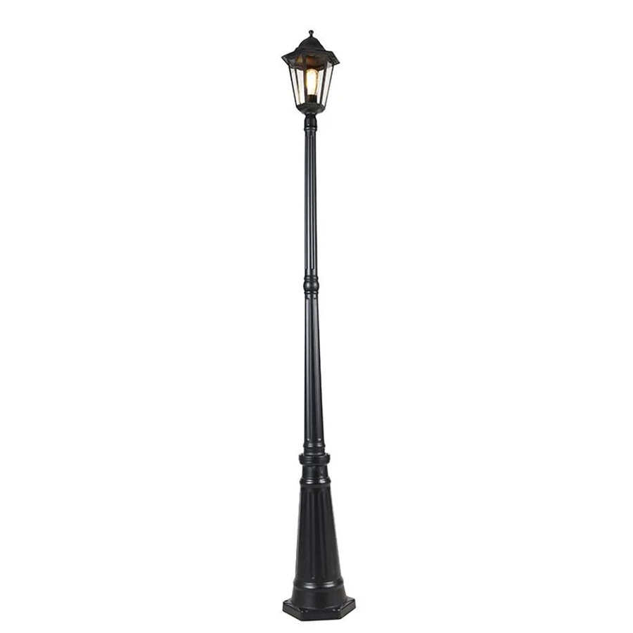 QAZQA Klassische Außenlaterne Havanna in Schwarz aus Aluminium und Glas, Höhe: 200 cm, IP44, E27, dimmbar - Bild 2