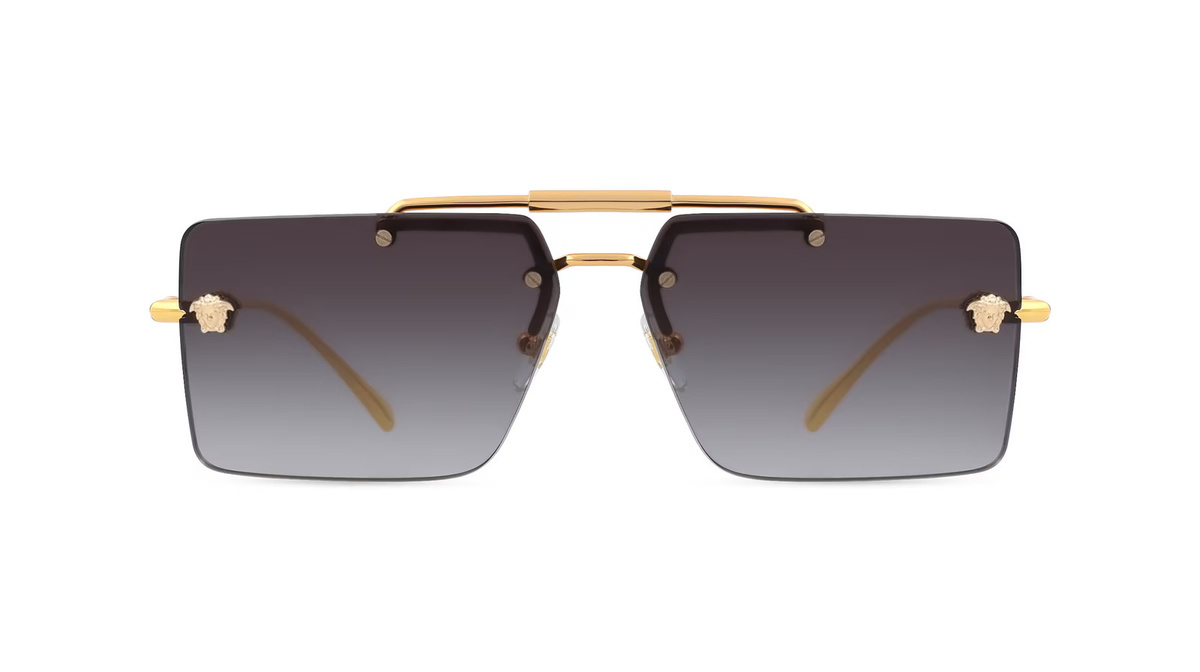 Versace VE2245 Sonnenbrille, randlos, quadratisch, Metall, gold, Damen - Bild 1