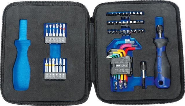 LUX-TOOLS Bit- und Steckschlüssel-Set 53-teilig aus Stahl in Blau - Bild 1