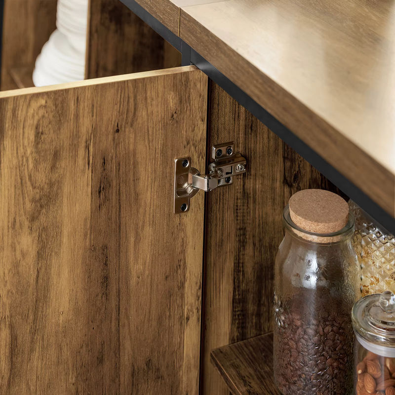SoBuy Kücheninsel KNL01-F freistehend im Industrie-Design, Küchenschrank Sideboard in Braun, B/T/H: 170 x 89 x 60 cm - Bild 6