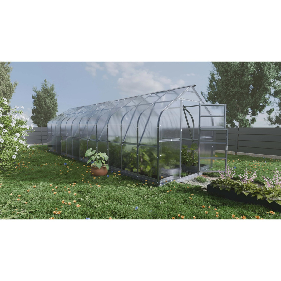 Klasika Gewächshaus Standart mit 20m² Fläche, B/T/H: 8 x 2,5 x 2,5 m, transparente 4 mm Polycarbonatabdeckung und 4 Dachfenstern mit automatischer Fenstersteuerung - Bild 2