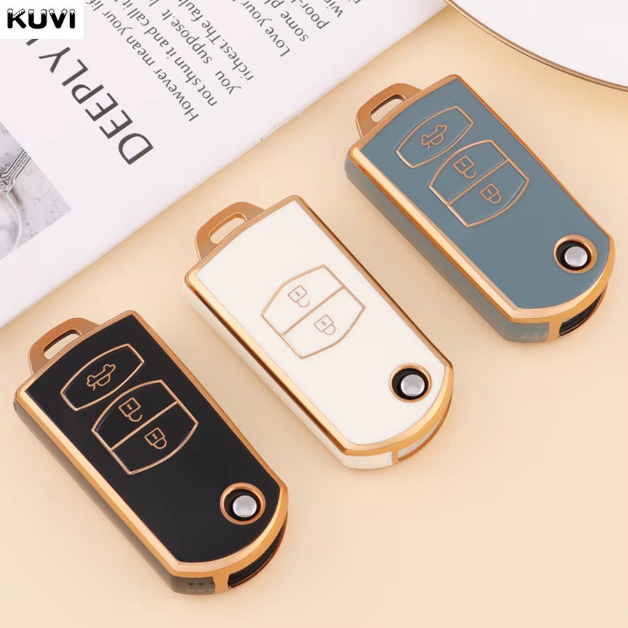 Kuvi TPU Auto Flip Key Case Cover für Mazda 3 5 6 Serie m6 rx8 mx5 2 3 Tasten Smart Keyless Protector Fob Zubehör - Bild 2