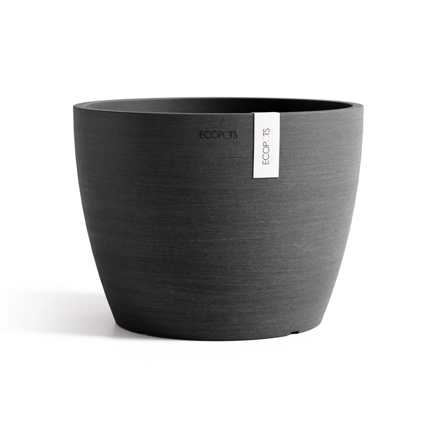 Ecopots Pflanztopf Stockholm Dunkelgrau rund B: 23,2 cm, H: 17,6 cm - Bild 2