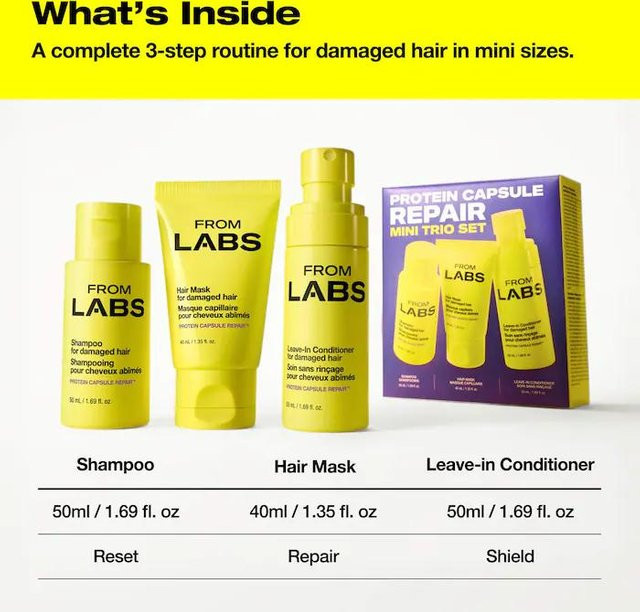 FROMLABS Protein Kapsel Haarbehandlung, Keratin, 200 ml, strapaziertes Haar - Bild 1
