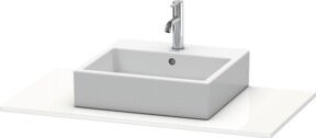 Duravit Konsole XSquare mit einem Ausschnitt in Nordweiß-matt, Breite: 100 cm, Tiefe: 55 cm - Bild 1