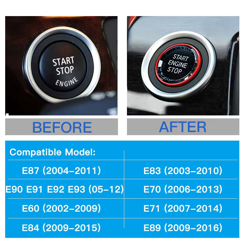 AIRSPEED Auto Motor Start Knopf Zündschalter Deckel Kristall Design für BMW E90 E91 E92 E93 E87 E83 E70 E60 E71 E84 E89 - Bild 4