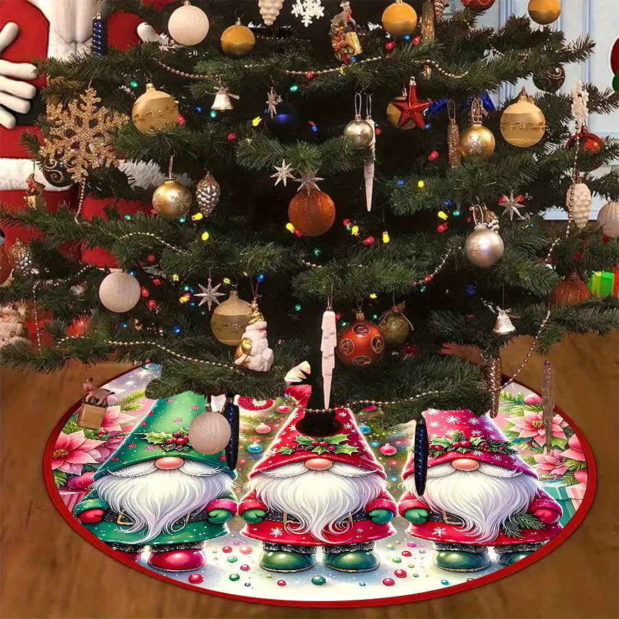 VIKAMA Weihnachtszwergenbaumrock mit floralem Design in Multicolour aus Textil - Bild 4