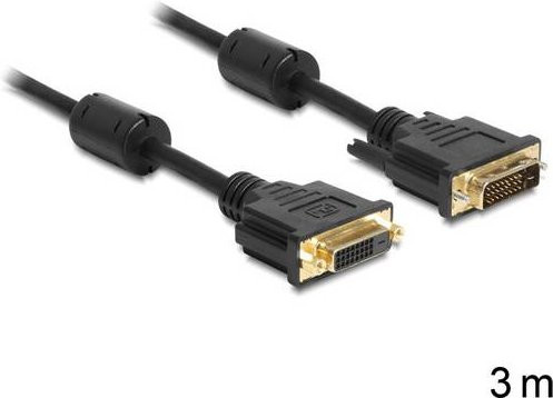 Delock DVI-D Anschlusskabel 24+1pol. Schwarz 3m doppelt geschirmt mit vergoldeten Kontakten - Bild 1