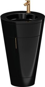 Duravit Waschtischunterschrank Starck 1 c-bonded Set in Schwarz Hochglanz, B/T/H: 56 x 86,4 x 60,5 cm - Bild 1