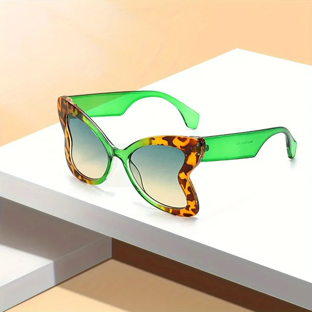 YuYing Sonnenbrille Butterfly, Vollrand, Kunststoff, grün, Damen - Bild 1