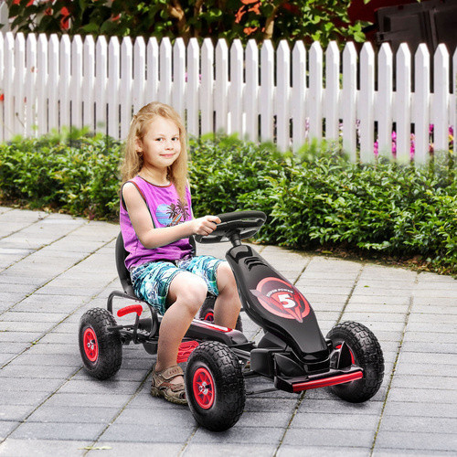 HOMCOM Gokart Kinderfahrzeug mit verstellbarem Sitz und Gummireifen - Bild 4