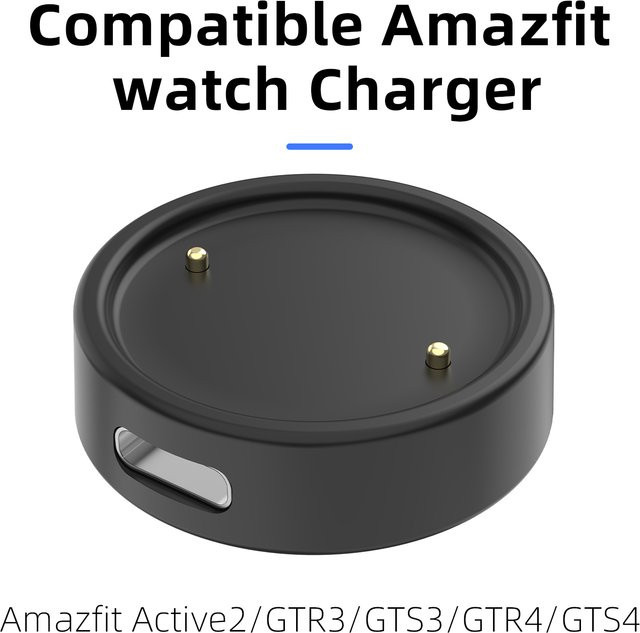 Amazfit USB-Ladekabel mit Trageband in Schwarz für Active2, GTR3, GTS3, GTR4 und GTS4 - Bild 1