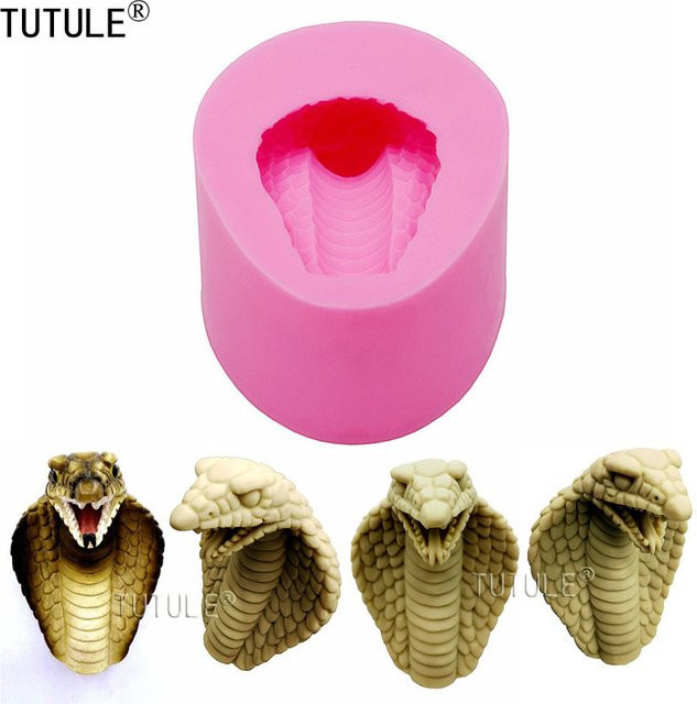 TUTULE Silikonform Schlangenkopf in Pink für Fondant, Kuchen und Seifen - Bild 1