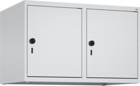 C+P Aufsatzschrank 7035/7035 in Grau mit 2 Abteilen, Sicherheits-Drehriegel und Soft-Close-Türen, B/T/H: 80 x 50 x 50 cm - Bild 1