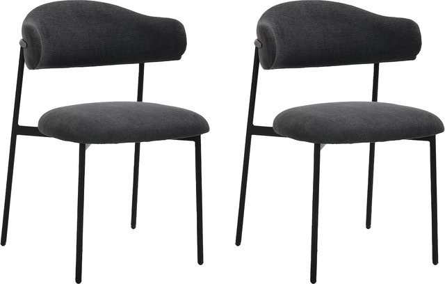 byLIVING Stuhl JERSEY in Grau mit Webstoff und Stahlgestell, Breite: 58 cm - Bild 1